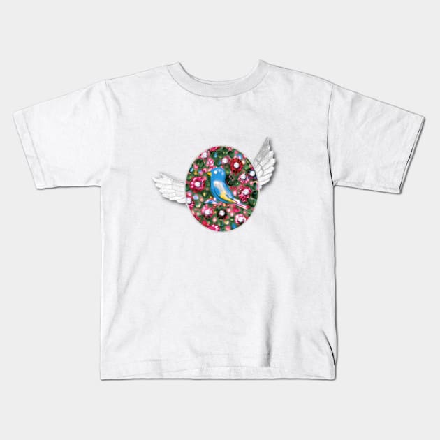 Bird and Bird Wings Kids T-Shirt by KC Morcom aka KCM Gems n Bling aka KCM Inspirations